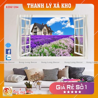 Tranh dán tường 3d Cửa Sổ - 82061284 Tranh 3D Không Gian Sống - Song Long Decor