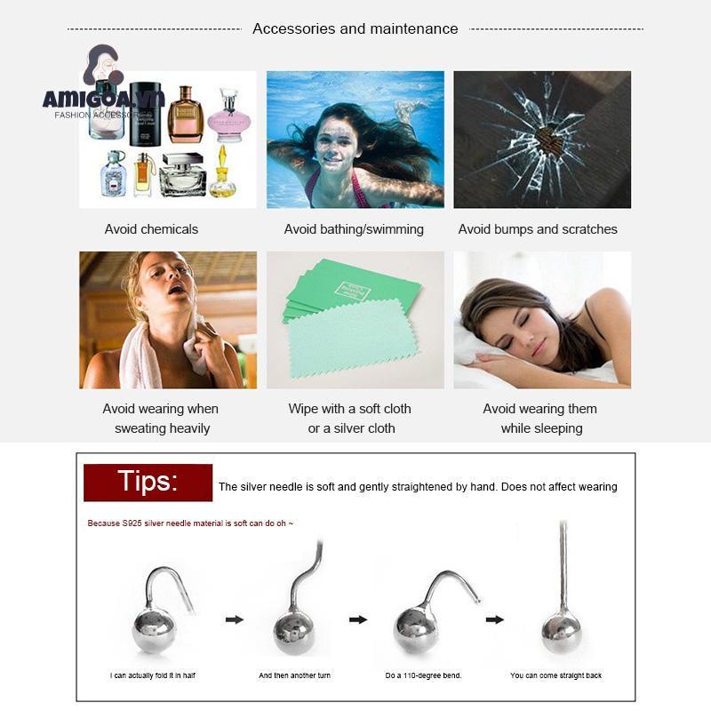 Khuyên Tai Đính Đá Zircon Phong Cách Hợp Thời Trang Cho Nữ