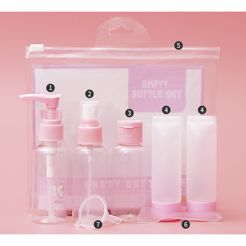 Set 9 Món Lọ Chiết Mỹ Phẩm 50ml, 40ml Mang Đi  Du Lịch