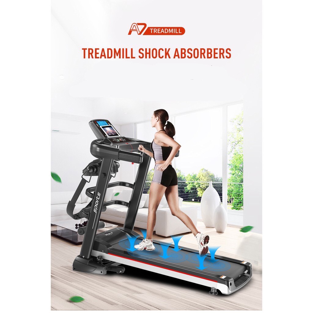 Máy Chạy Bộ Điện Đa Năng A7S Kèm đai massage, tạ tay- Động cơ 3.0HP - Bảo hành 5 năm- Kèm Video, hình ảnh thật