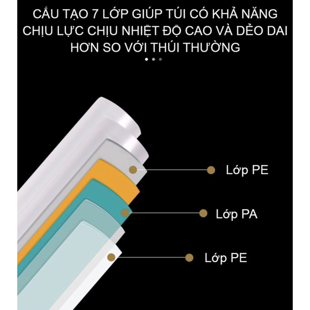 Túi hút chân không, túi bảo quản thực phẩm, hai mặt nhám, cao cấp dạng cuộn 5m nhiều kích thước Crenot