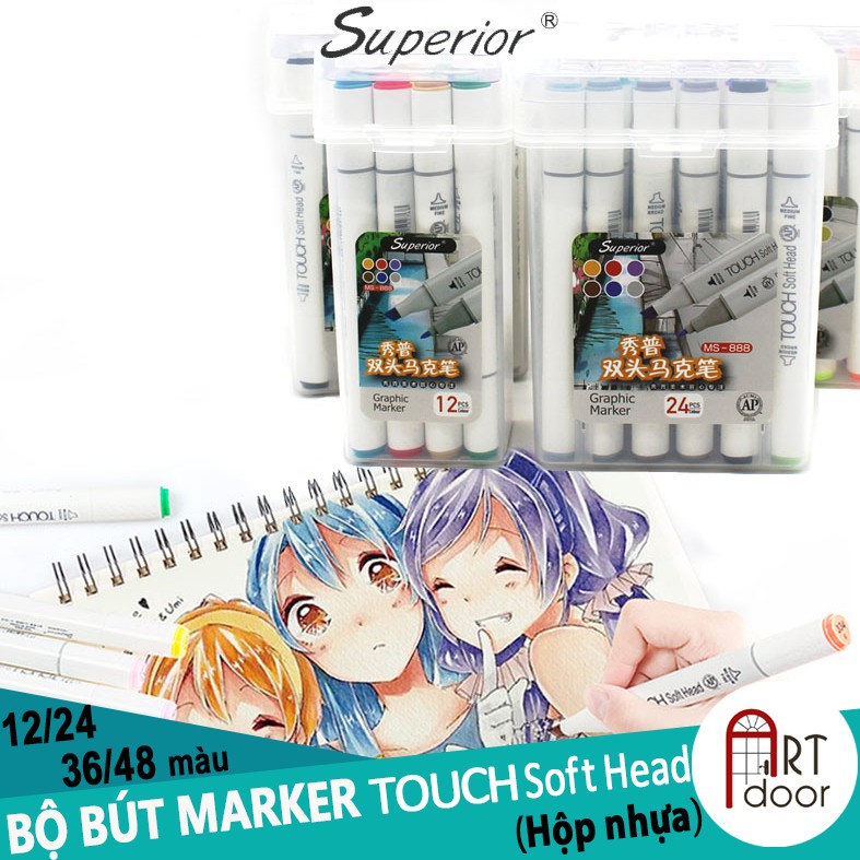 [ARTDOOR] Bộ bút marker TOUCH SOFT HEAD (hộp nhựa)