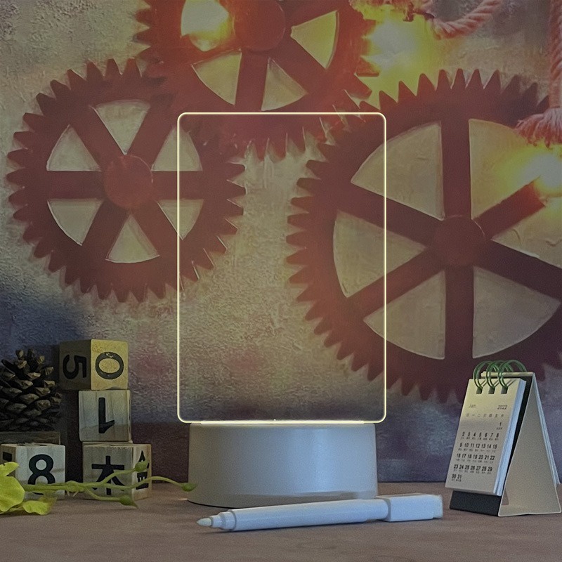 Đèn led 3D đèn ngủ Bảng Note Ghi Chú Trong Suốt Để Bàn Chất Liệu Acilyc Bảng Viết Ghi Chú Có Thể Tẩy Xóa Đèn Ngủ Decor