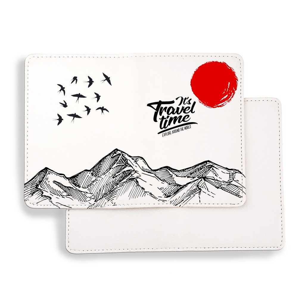 Ví Đựng Hộ Chiếu Cover IT'S TRAVEL TIME - Bao Da Passport Du Lịch THIÊN NHIÊN Độc Đáo Siêu Đẹp -Tiện Lợi Đa Năng - LT081