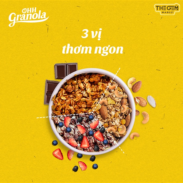 [Sản Phẩm Mới] Ngũ Cốc Granola Giảm Cân Ăn Kiêng Ăn Sáng Vị Mix 5 Loại Hạt Dinh Dưỡng Sấy Khô Siêu Ngon Nutty (250G)