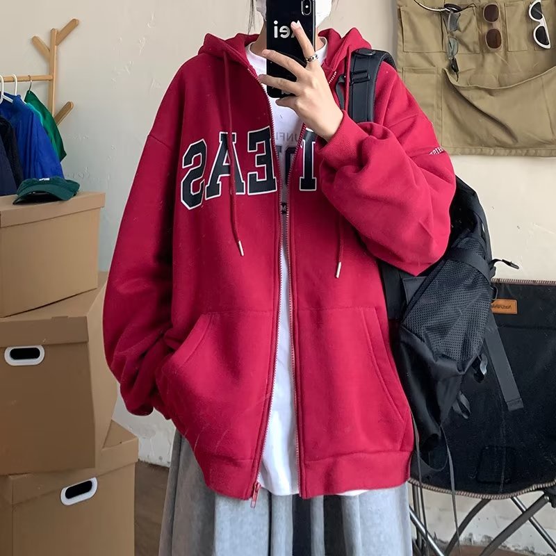 Áo hoodie Dáng Rộng In Chữ Phong Cách Hàn Quốc Thời Trang Cho Nam Và Nữ