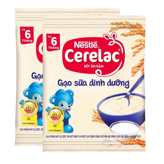 [Mã FMCG80 giảm 10% đơn từ 400K] Combo 2 gói Bột ăn dặm Nestle CERELAC Gạo Sữa Dinh Dưỡng 20g/gói