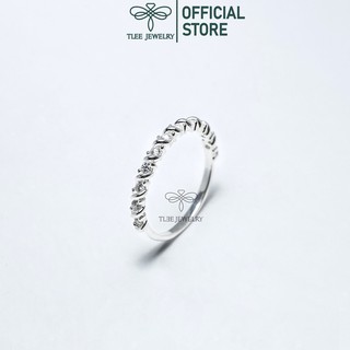Nhẫn bạc nữ Tlee, nhẫn viền xoắn bao đá sang trọng - TleeSilver