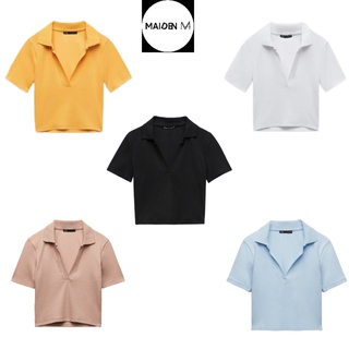 Áo thun polo nữ zara, áo croptop polo nữ chất cotton co giãn thoáng mát dễ phối đồ