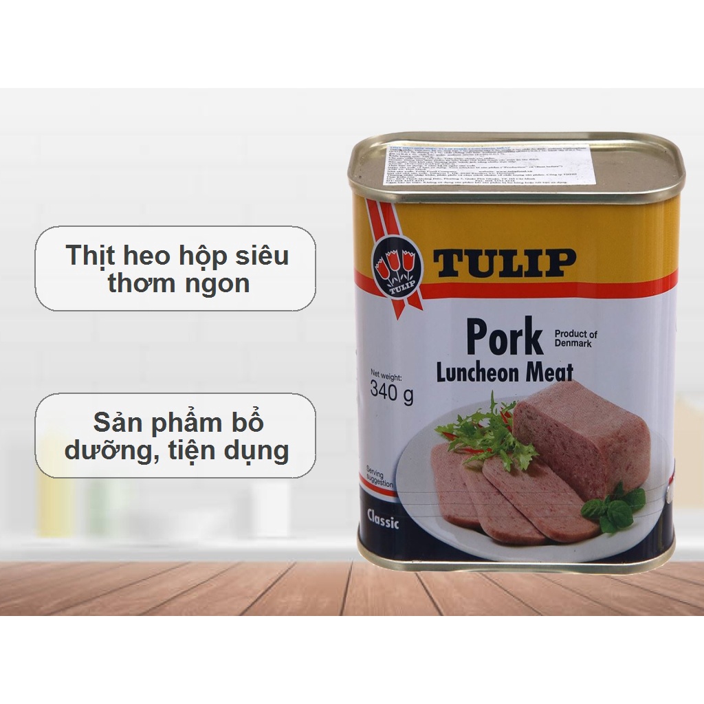 Thịt heo hộp Tulip Luncheon Meat 200g và 340g