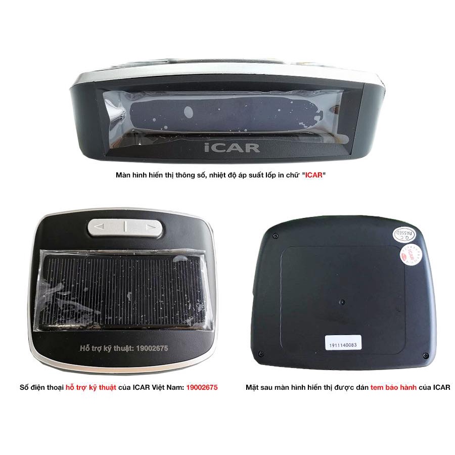 ICAR TN405 _ Hệ Thống Cảm Biến Áp Suất Lốp TN405 Có Màn Hình Năng Lượng Mặt Trời