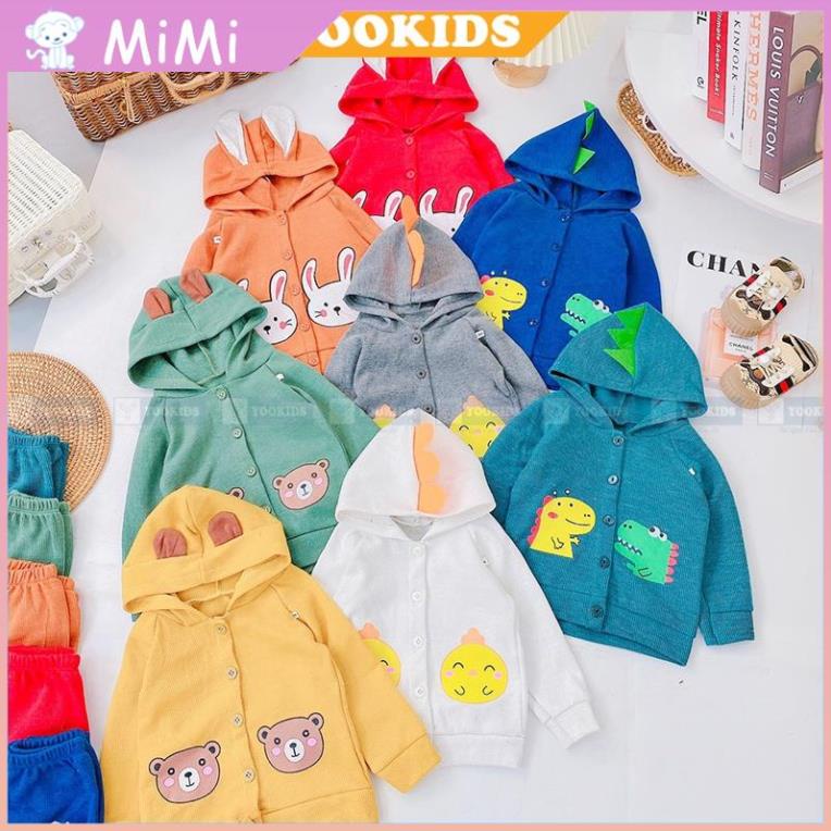 Bộ thu đông cho bé YOOKIDS kèm mũ chụp chất tổ ong mềm mịn giữ ấm cực tốt, Bộ dài tay cho bé trai bé gái 1 2 3 4 5 tuổi