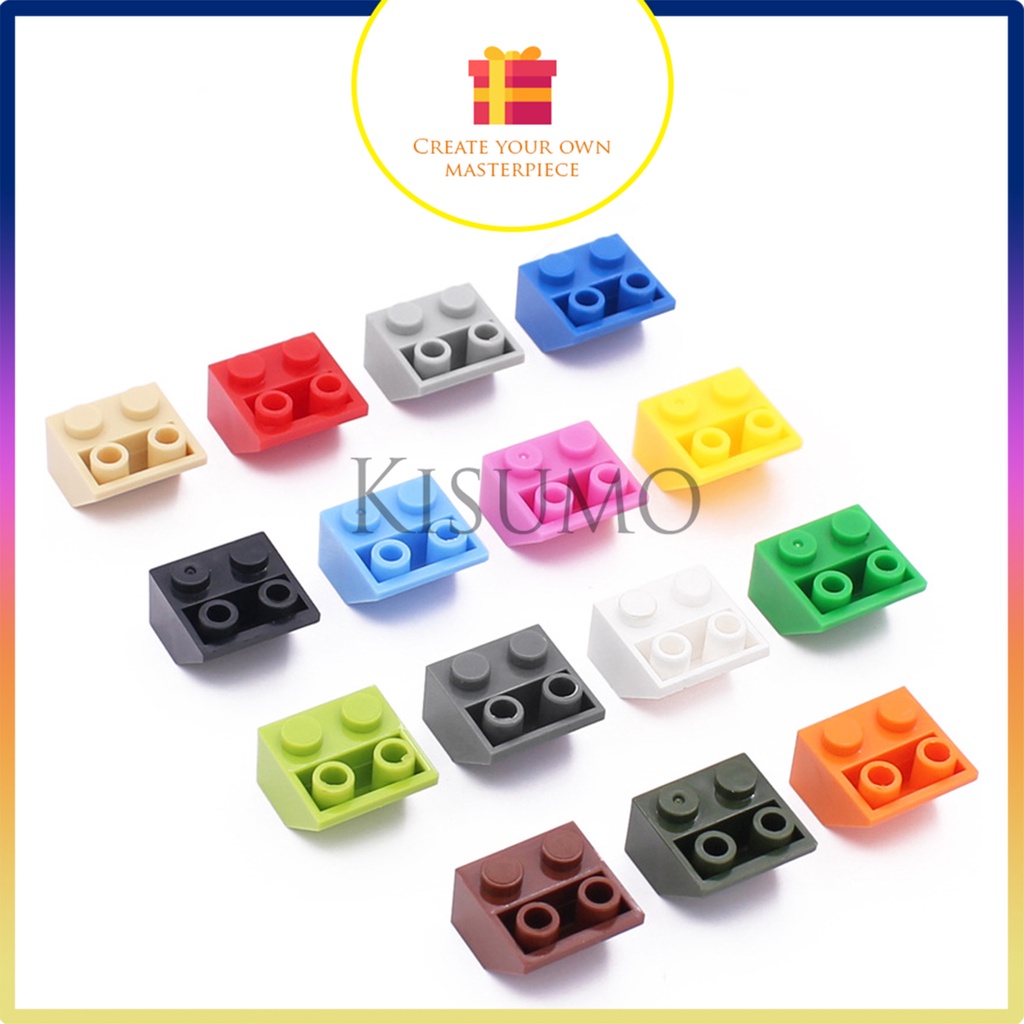 Đồ chơi giáo dục lắp ráp   logo moc combo 10 gạch vát ngược 2x2 b21