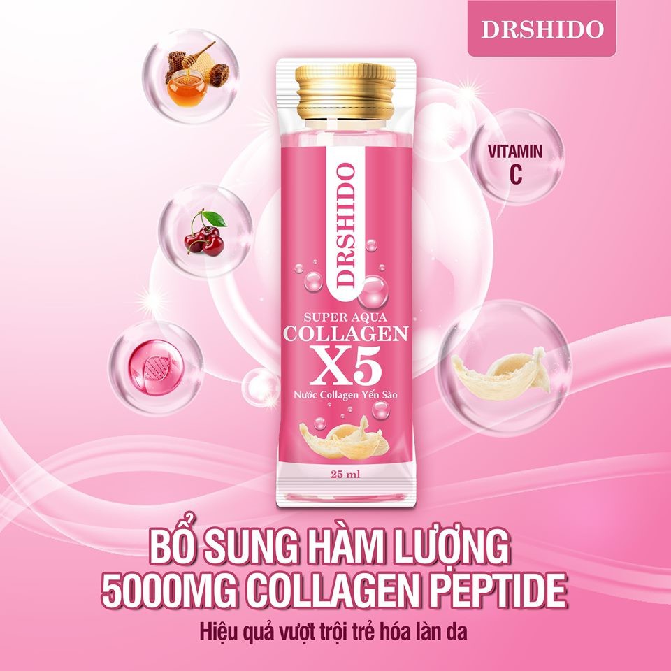 Nước Collagen Yến Sào Nhật Bản- SUPER AQUA COLLAGEN X5 ( loại 14 gói 1 hộp )