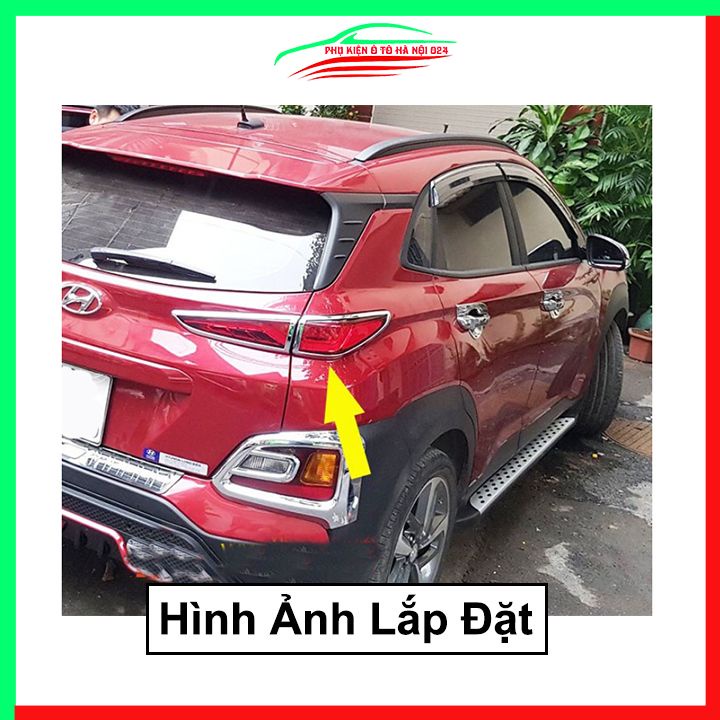 Ốp viền đèn pha hậu mạ crom Kona 2018-2022 chống trầy trang trí bảo vệ xe