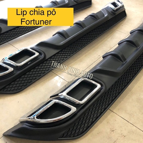 Lip chia pô xe TOYOTA FORTUNER 2017-2022, Lippo Fortuner nhựa đen ABS, Thời trang phong cách cho xe