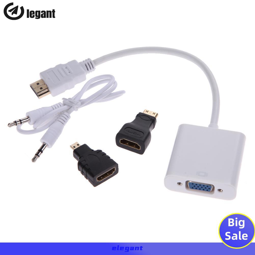 [NEW]1080P Micro HDMI / Mini HDMI / HDMI to VGA Converter Adapter with Audio