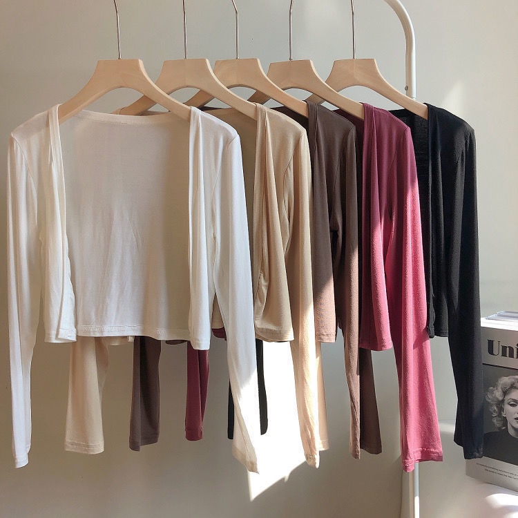 Bán Chạy!Áo Cardigan Dệt Kim Mỏng Tay Dài Phong Cách Châu Âu Gợi Cảm Thời Trang Mùa Hè