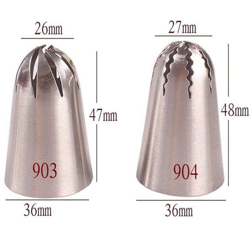 Đui bắt kem Sò/ Piping Nozzles cỡ lớn bằng nhôm đúc 901 902 903 904 trang trí cupcake, bánh kem
