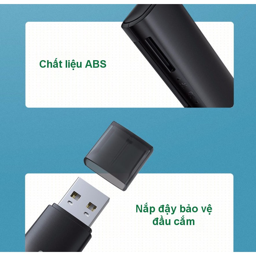 Đầu đọc thẻ SD/TF chuẩn USB 2.0 UGREEN CM264 60721