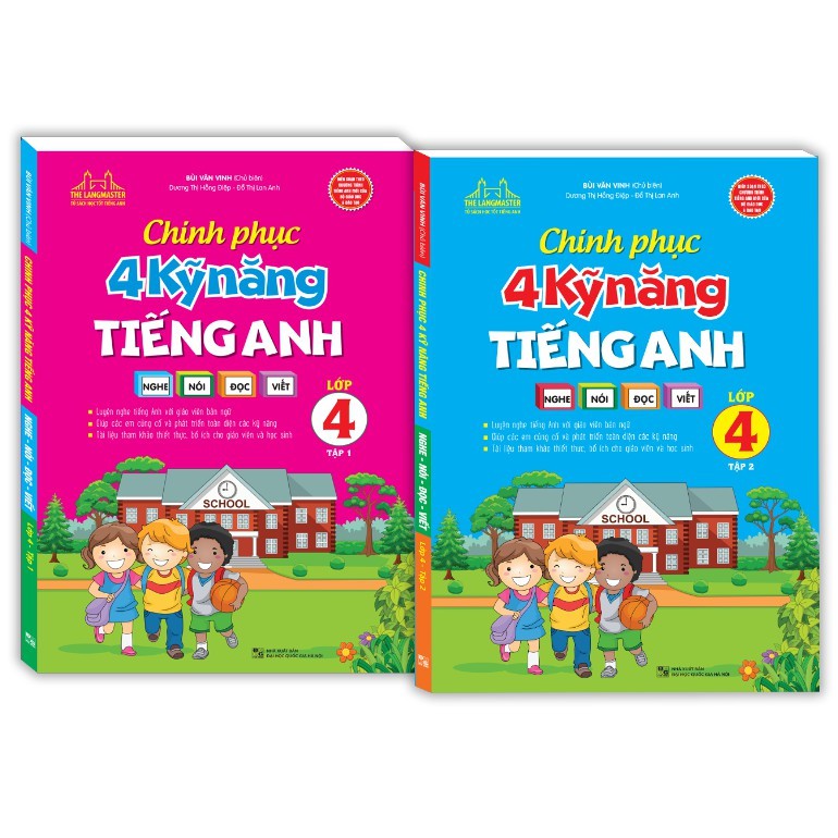 Sách - Combo chinh phục 4 kỹ năng tiếng anh Nghe - nói - đọc - viết lớp 4