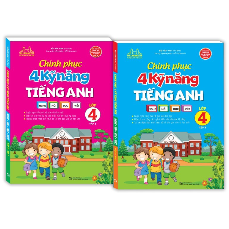 Sách - Combo chinh phục 4 kỹ năng tiếng anh Nghe - nói - đọc - viết lớp 4 (trọn bộ 2 cuốn)