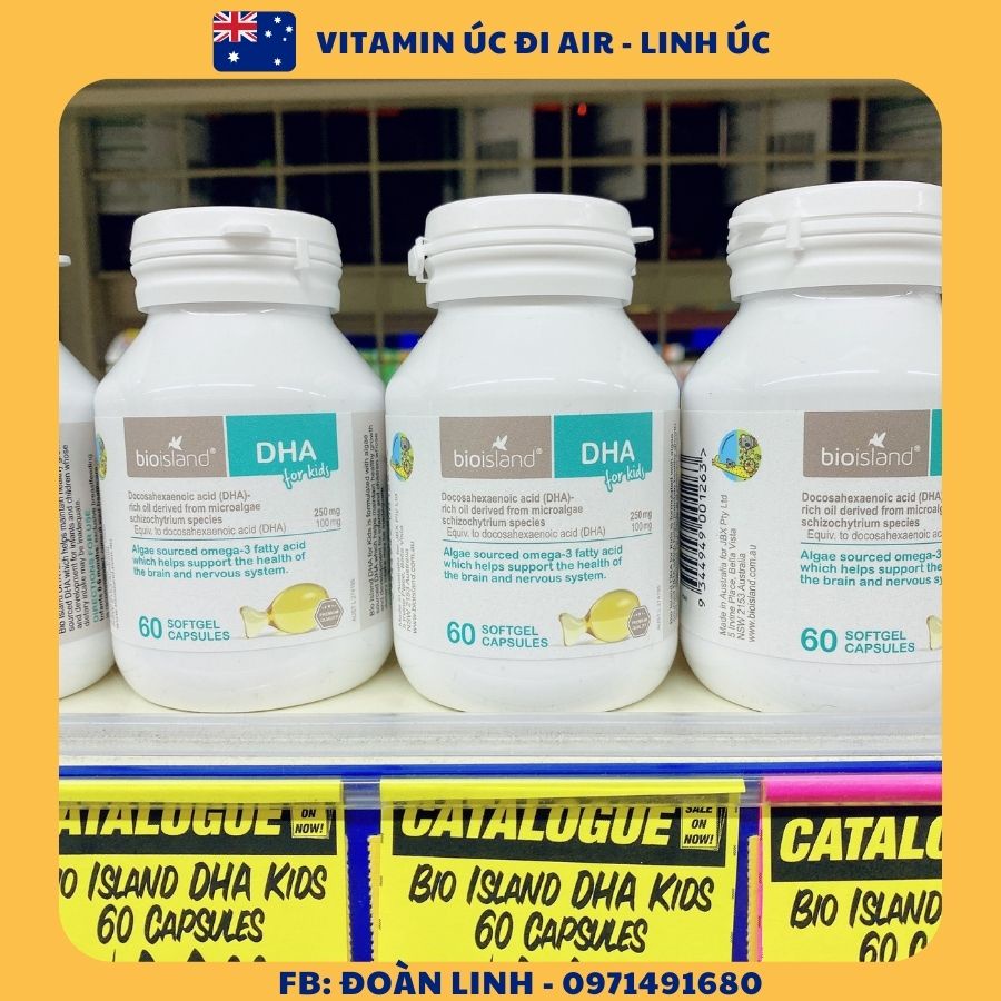 Viên uống Bioisland DHA for Kid, Hàng Chuẩn Úc, 60 viên