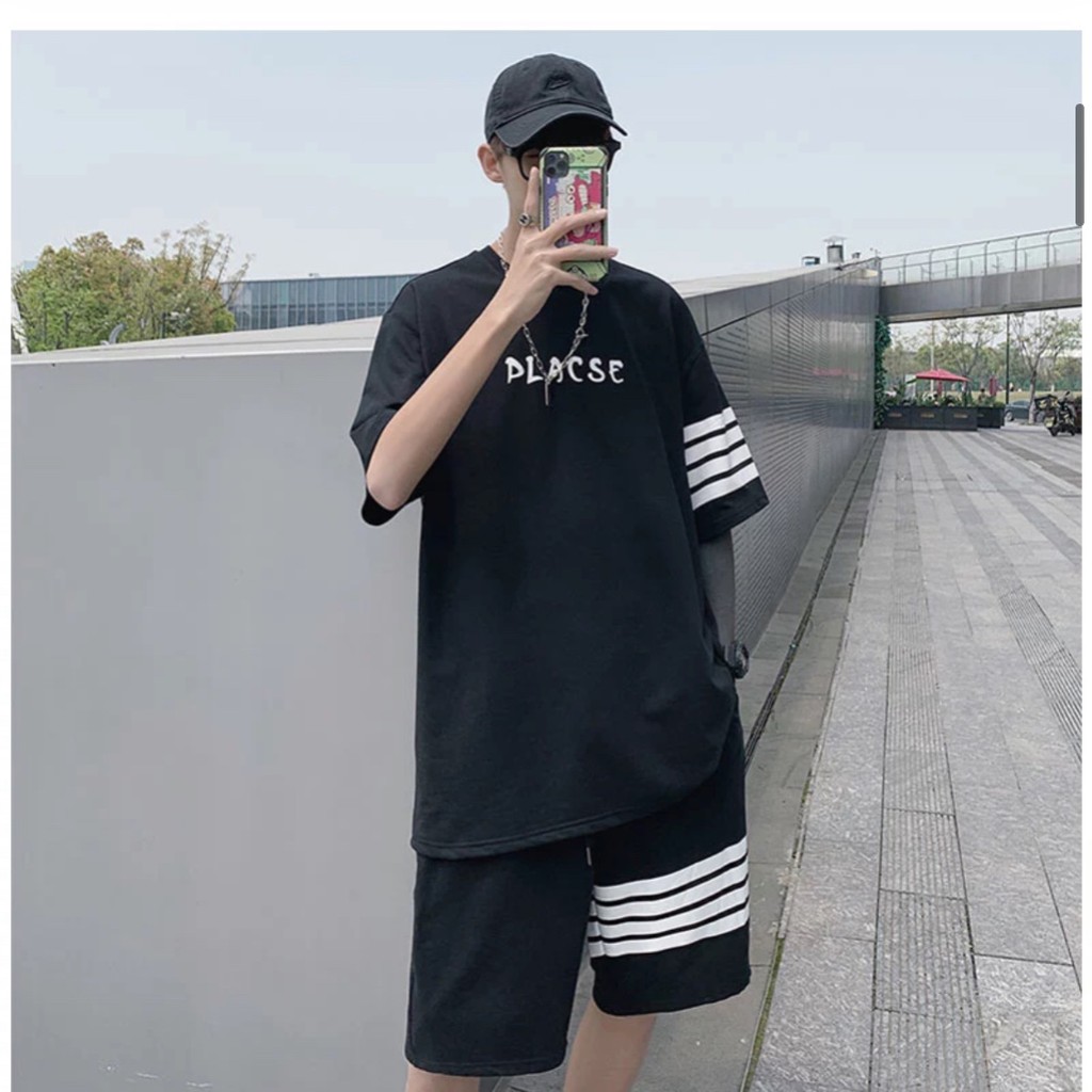 🌸 CHẤT ĐẸP MẶC MÁT 🌸 SÉT ĐỒ BỘ NAM PHỐI SỌC IN CHỮ THOM - QUẦN ÁO THUN LƯỚI MÈ NỮ CÓ TÚI LƯNG CÓ DÂY RÚT