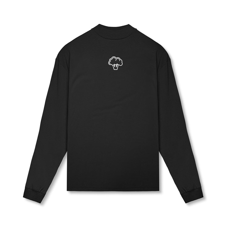 Áo Thun Cotton Tay Dài Cổ Cao Phong Cách Thể Thao Thời Trang Cho Nam