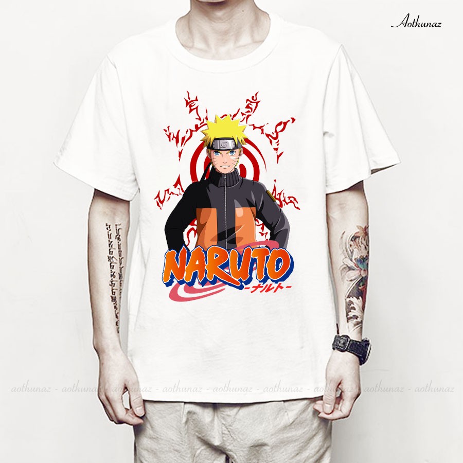 Áo thun Anime in hình Naruto Sasuke - Mẫu mới Cotton
