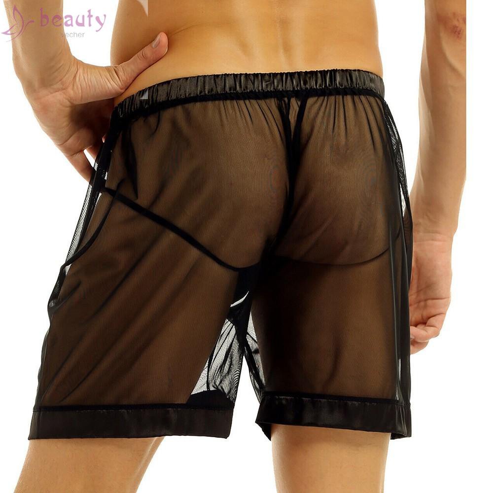 Quần lót boxer lưới xuyên thấu cho nam
