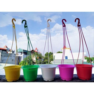 CHẬU NHỰA TRÒN TRỒNG CÂY HOA KIỂNG(1chậu+1dây treo)