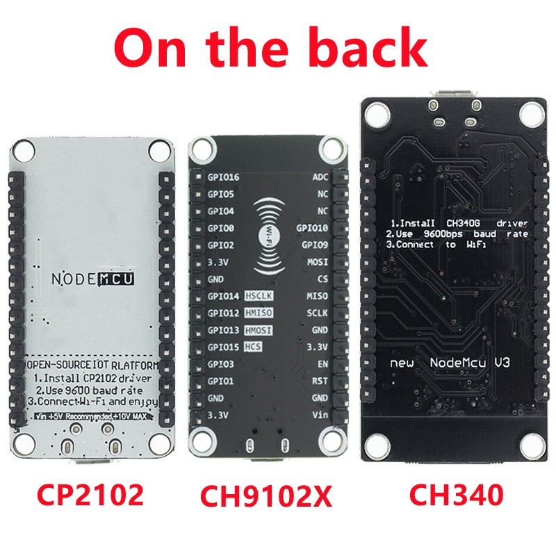 Mô Đun Wifi Không Dây Ch340 / Cp2102 / Ch9102X Nodemcu V3 V2 Lua Esp8266 Esp-12E Kèm Anten