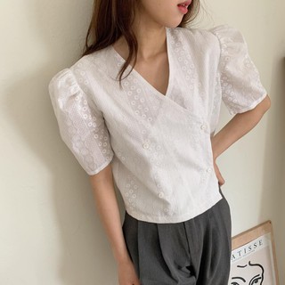 ISCHII - Áo ren hoa vintage Kaity top