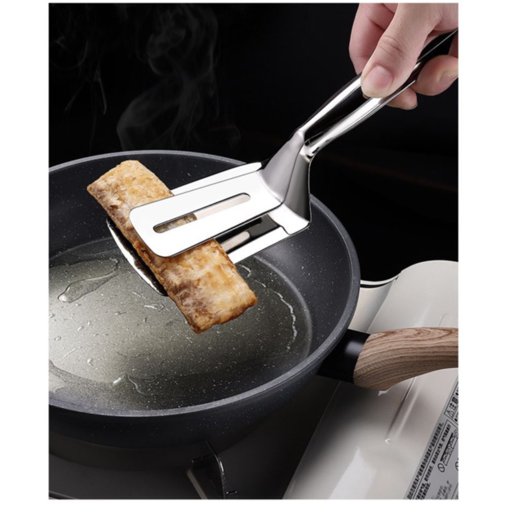 Kẹp gắp thức ăn nóng làm từ inox 304 không han gỉ, chịu được nhiệt độ cao (xẻng gắp)