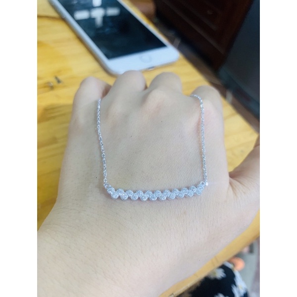 Dây chuyền dải đá cz sóng bạc chuẩn đẹp