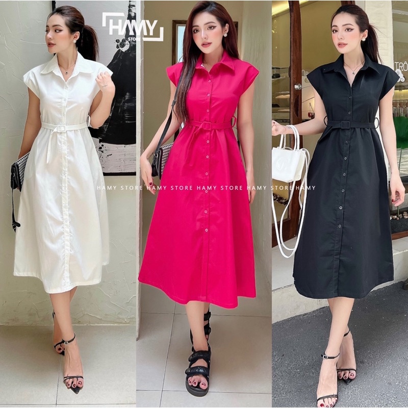 Đầm Sát Nách Sơ Mi