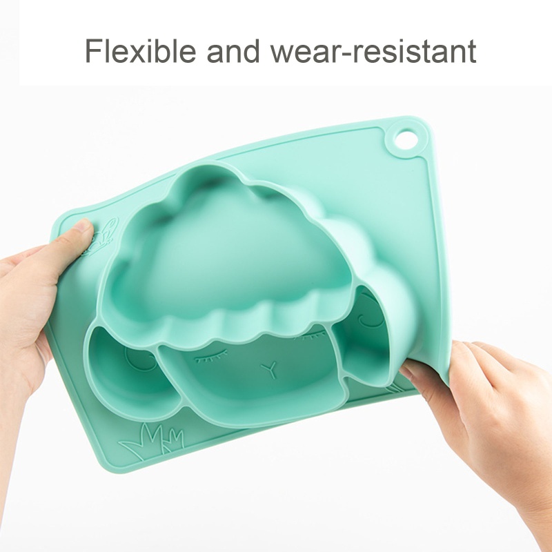 Bát Ăn Chia Ngăn Bằng Silicone Không Chứa BPA Màu Trơn Không Độc Hại Dành Cho Em Bé