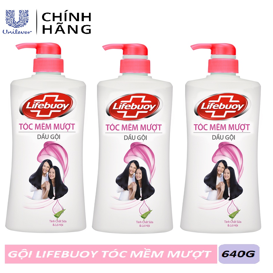 Dầu gội Lifebuoy Chai 640g 2 màu Xanh/Hồng