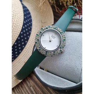 Đồng Hồ Nữ Burgi Diamond Crystal Silver BUR227GN
