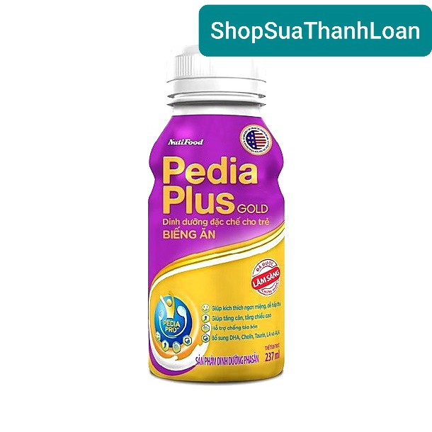 [HSD T9-2022] Sữa Bột Pha Sẵn PediaPlus Gold - Chai 237ml