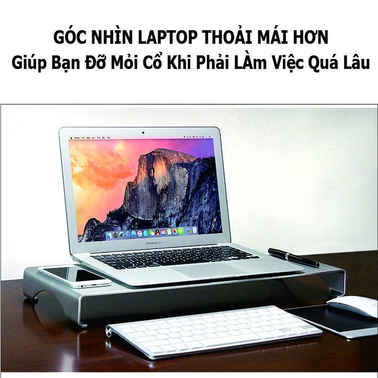 Giá Đỡ Laptop, Desktop, Chân Đế Máy Tính; Hợp Kim Nhôm; Cất Gọn Chuột Và Bàn Phím