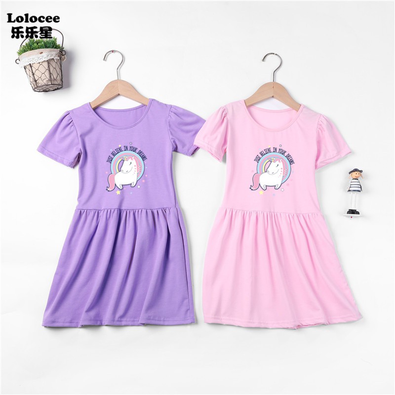 Cô gái Cầu vồng Unicorn Dress Trẻ em Mùa hè Magic Unicorn váy cho bữa tiệc sinh nhật