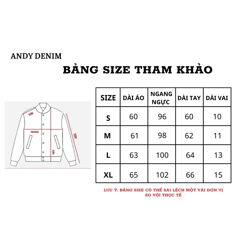 Áo khoác bò nam, áo khoác jeans denim cao cấp, chất liệu dày dặn, đứng form, cúc đồng chống hoen gỉ Andy Denim