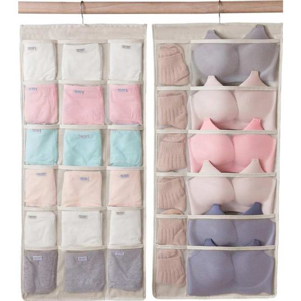 Túi Treo Quần Lót Áo Lót,Tất Vớ 30 Ngăn 2 Mặt Tiện Lợi Bảo Quản Đồ Đạc Phụ Kiện Thời Trang Đồ Lót Nữ