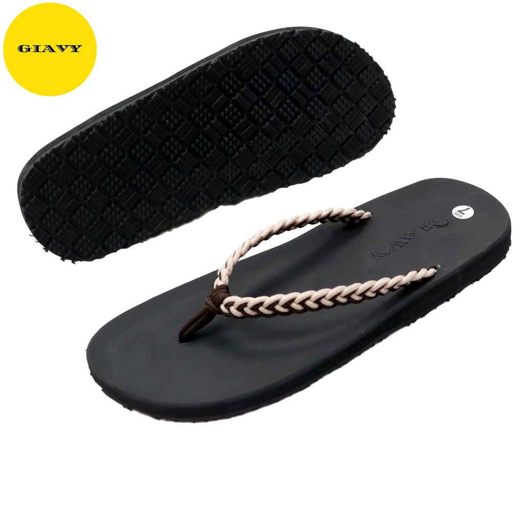 Dép kẹp nữ quai vải thắt bính phối màu xinh xắn DT499 - GIAVY