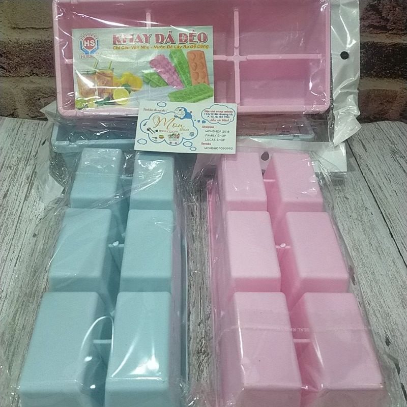 Khay đá uống bia bản to 6 viên