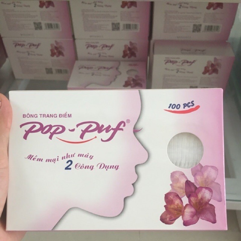 Bông tẩy trang Pop-Puf 100 miếng/hộp