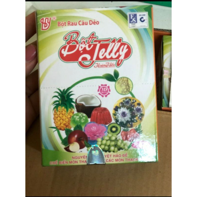 Thùng thạch rau câu dẻo Jelly Hoàng Yến 12 hộp x 12 gói