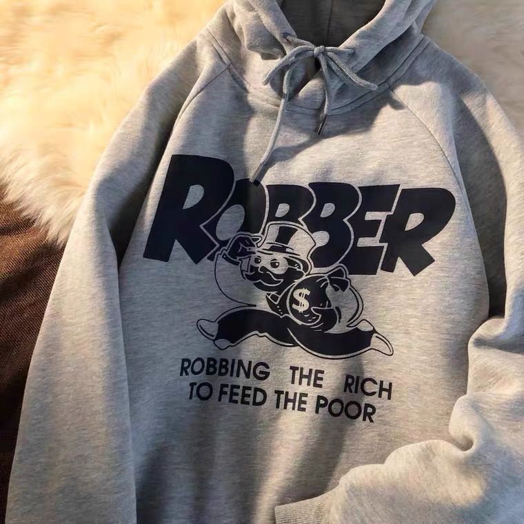 Áo Hoodie Dáng Rộng Bằng Vải Nhung Thời Trang Hong Kong Cổ Điển Dành Cho Nam Nữ